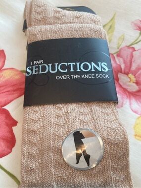 SEDUCTIONS Over-the-Knee Socks in Beige